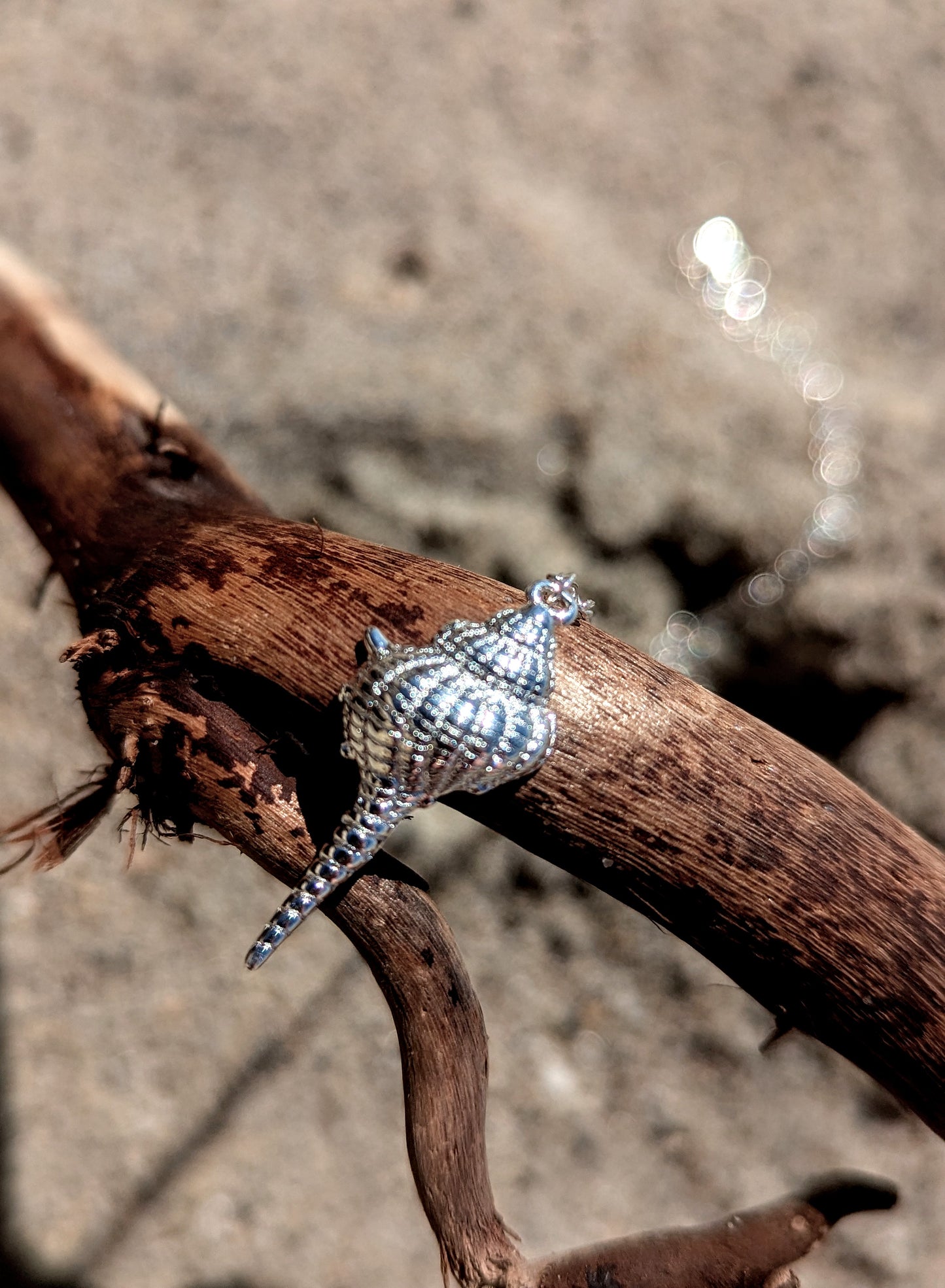 Sterling Silver Long Seashell Necklace
